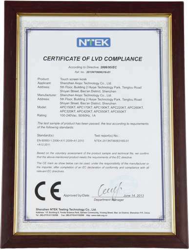Certificate Of LVD Compliance